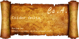 Csider Anita névjegykártya
