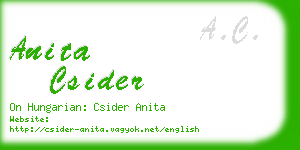 anita csider business card